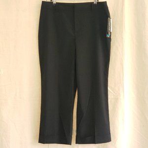 NWT Cropped  Black dress pants blue pinstripes